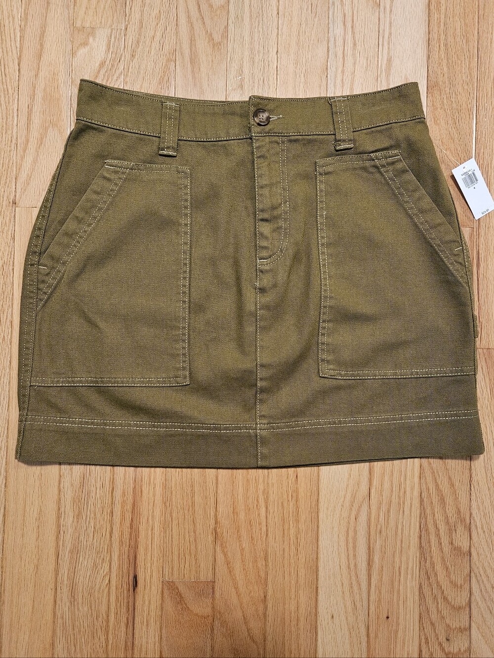 Old Navy Women's Olive Green Denim Mini Skirt NWT High Rise Utility Size 4
